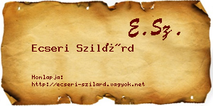 Ecseri Szilárd névjegykártya
